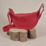 sac banane demi-volte cuir bovin Rouge avec sangle réglable